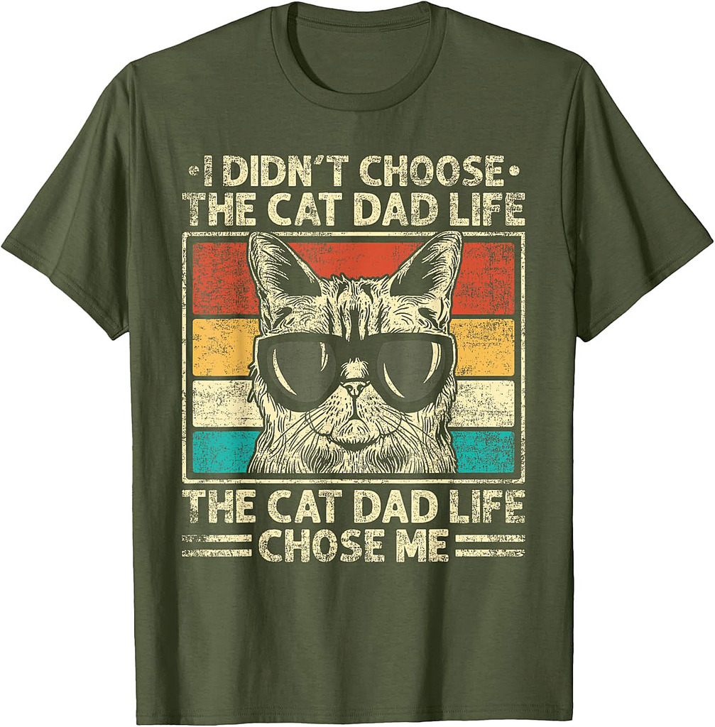 Cat Dad Shirts For Men Funny Cat Dad Father's Day Cat Daddy T-Shirt