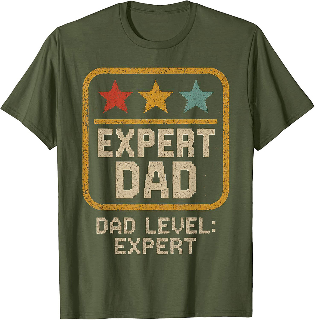 Dad Level Expert Gamer Badge Father's Day T-Shirt