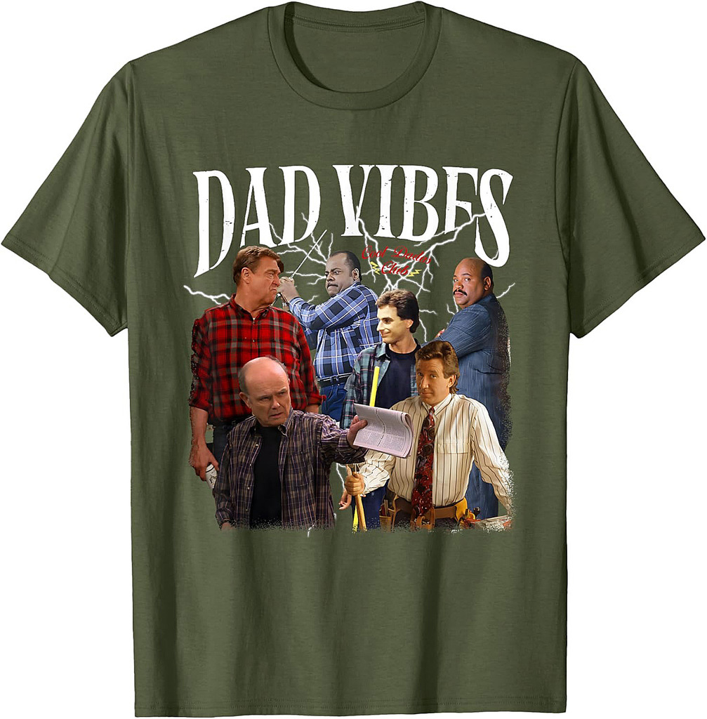 Retro 90’s Dad.Vibes Funny Dad Father's Day Matching Outfit T-Shirt