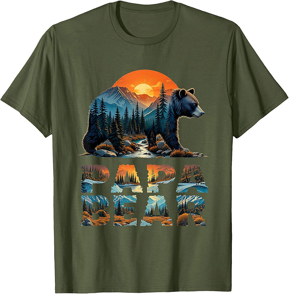 Retro Papa Bear Grandpa Father's Day Vintage T-Shirt