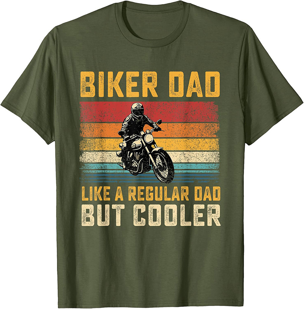 Biker Dad Like Regular Dad But Cooler Father's Day T-Shirt
