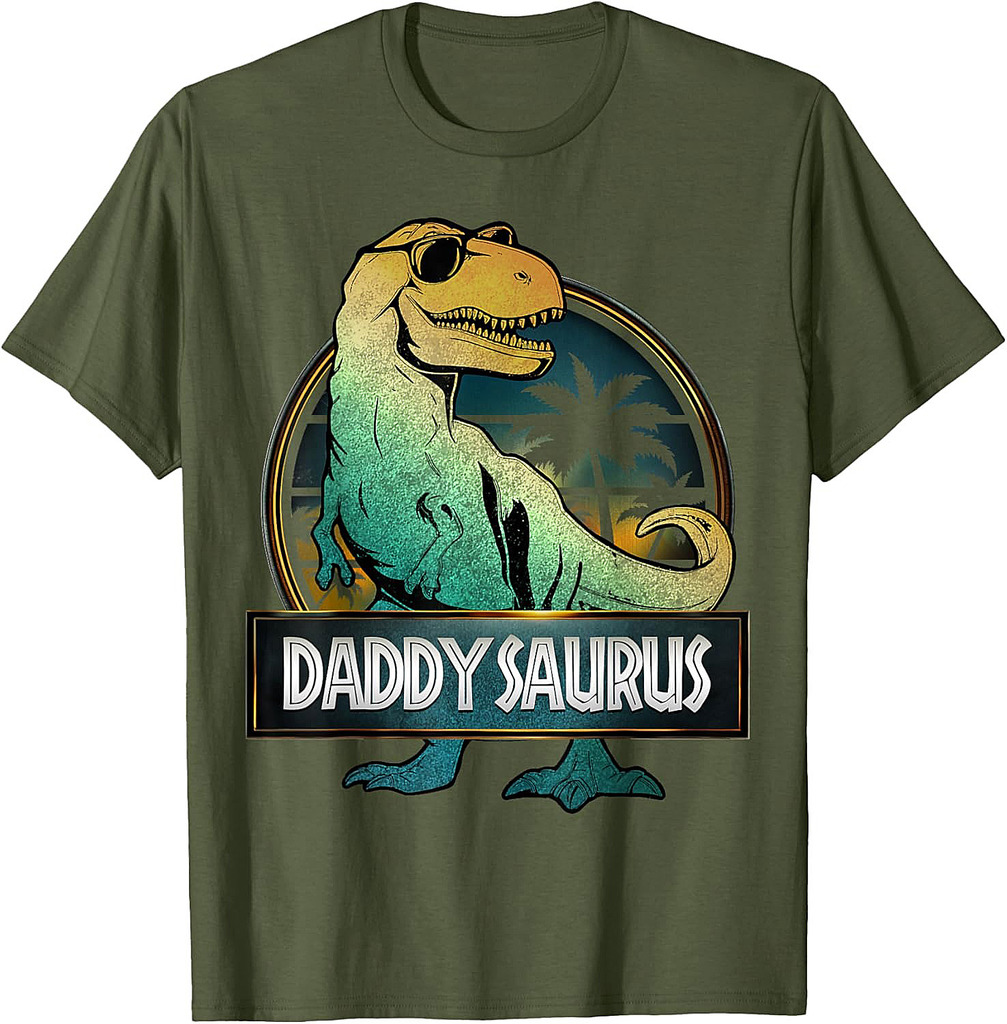 Daddysaurus T Rex Dinosaur Dad Men Papa Family Saurus Father T-Shirt