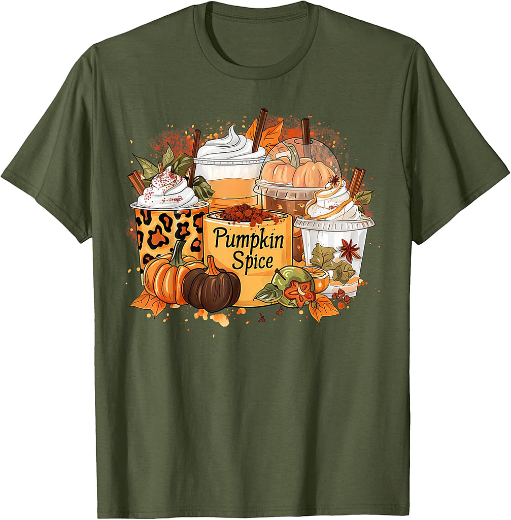 Pumpkin Spice Season Latte Coffee Lover Fall Thanksgiving T-Shirt