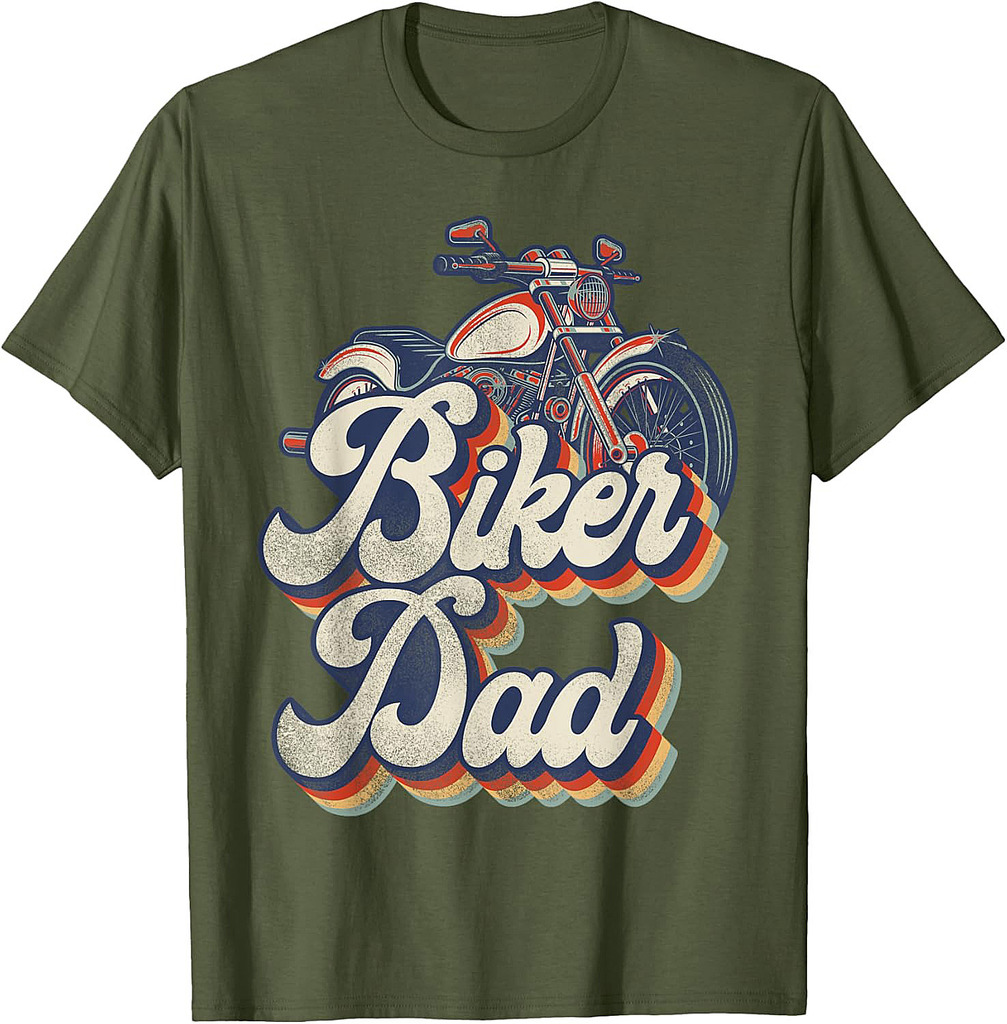 Classic Motorcycle Biker Retro Dad Biker Dad T-Shirt