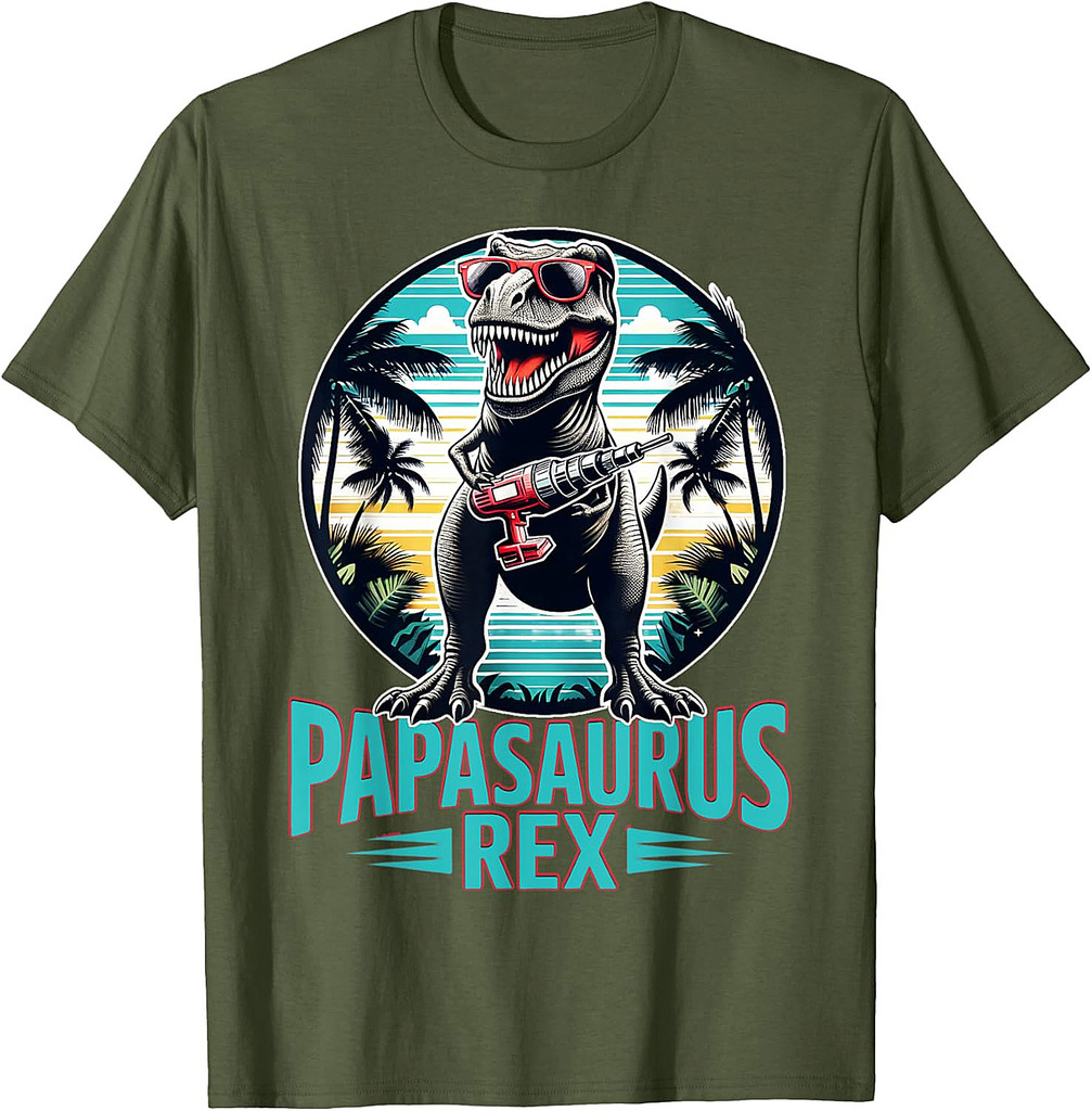 Father's Day Mechanic Dad Grandpa Dino T Rex Papasaurus Rex T-Shirt