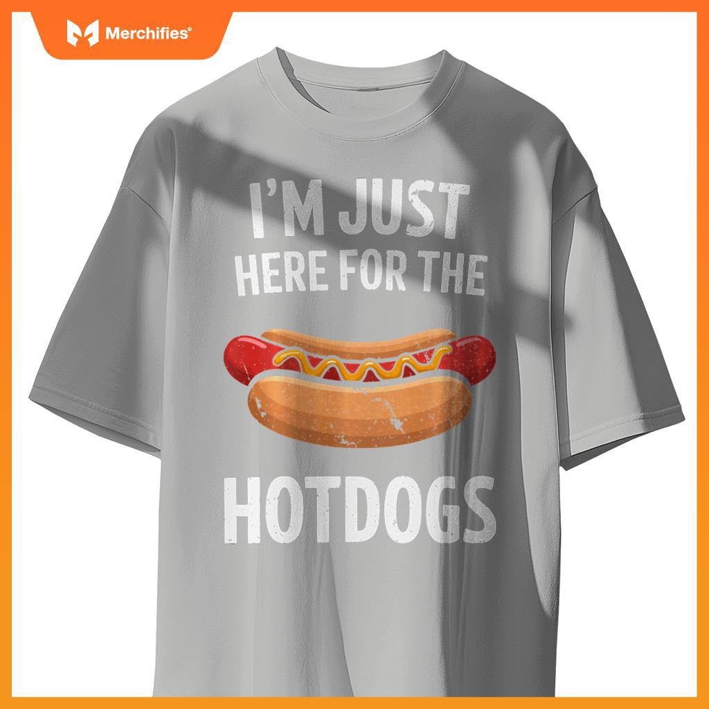 BBQ Grilling Here For The Hot Dogs Backyard BBQ Hotdog Party T-Shirt