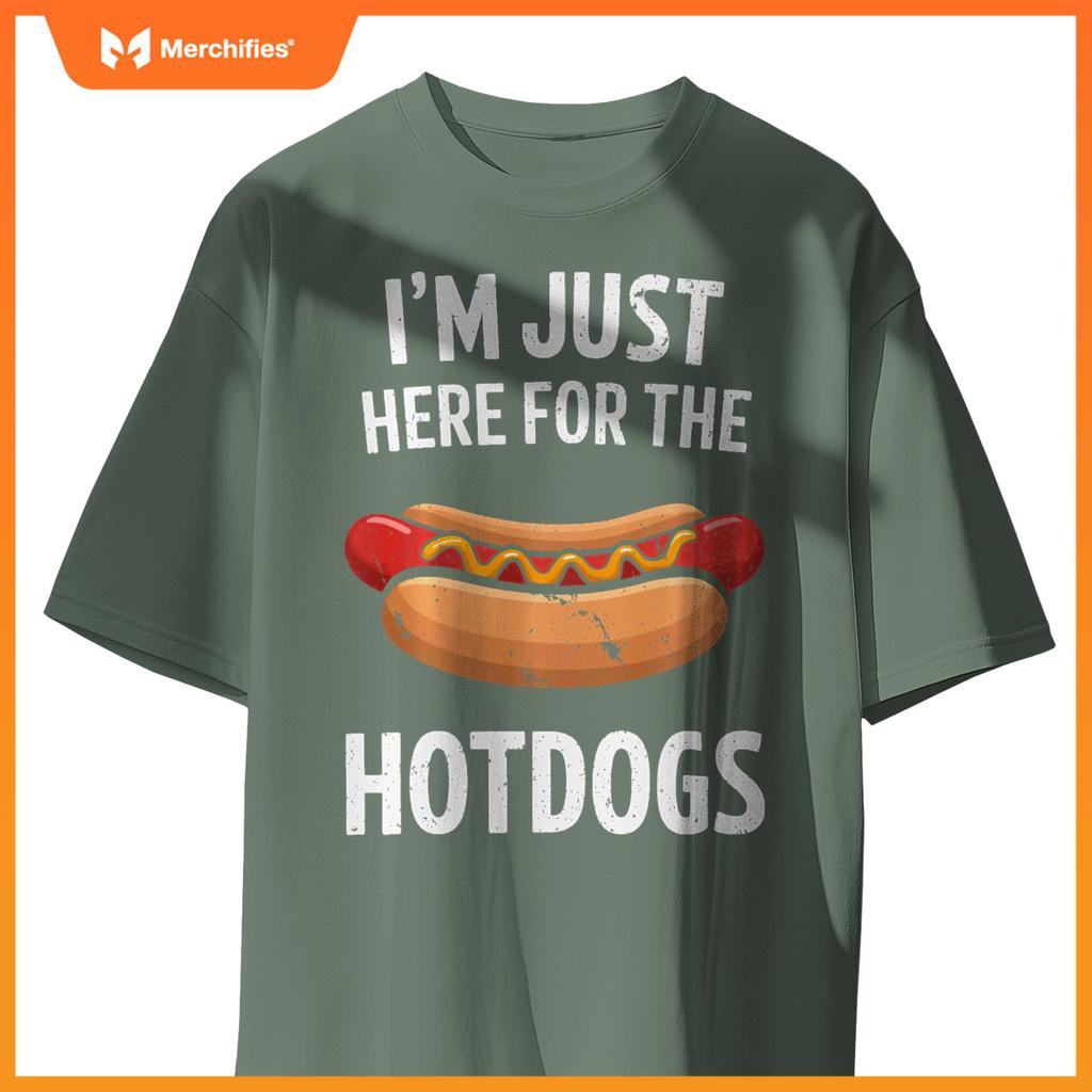 BBQ Grilling Here For The Hot Dogs Backyard BBQ Hotdog Party T-Shirt