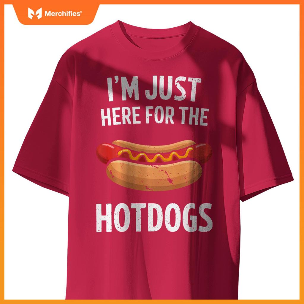 BBQ Grilling Here For The Hot Dogs Backyard BBQ Hotdog Party T-Shirt