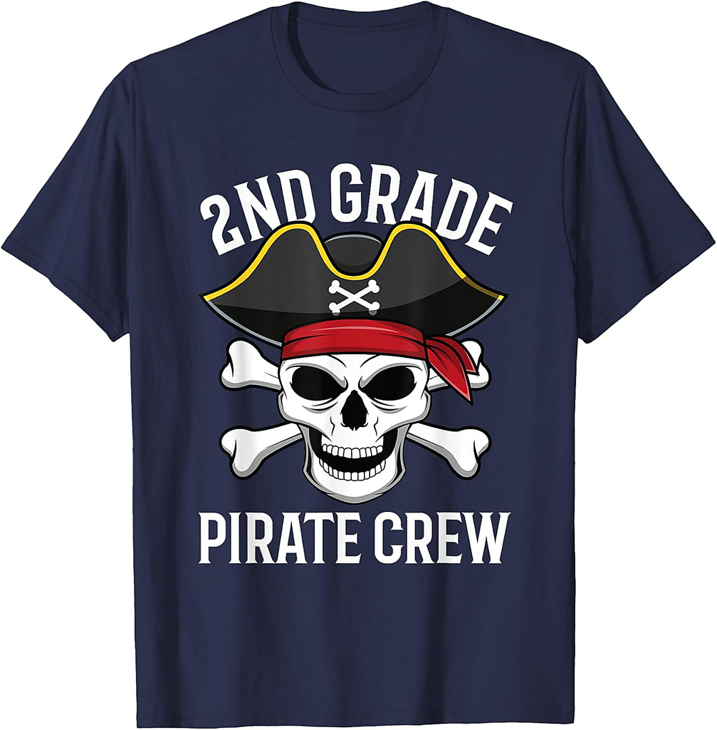 Back To School 2nd Grade Pirate Crew Student Teacher T-Shirt