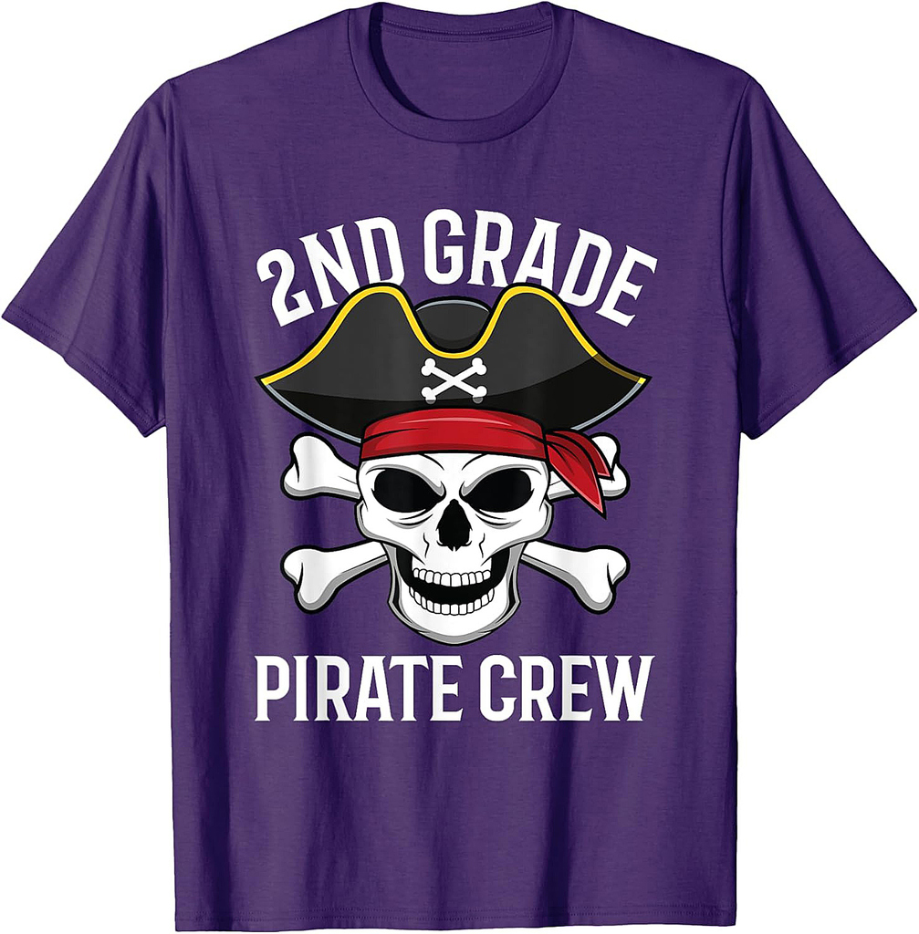 Back To School 2nd Grade Pirate Crew Student Teacher T-Shirt