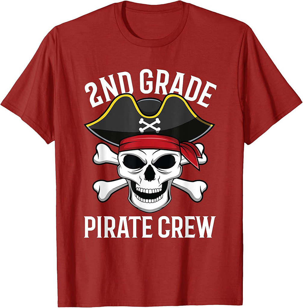 Back To School 2nd Grade Pirate Crew Student Teacher T-Shirt