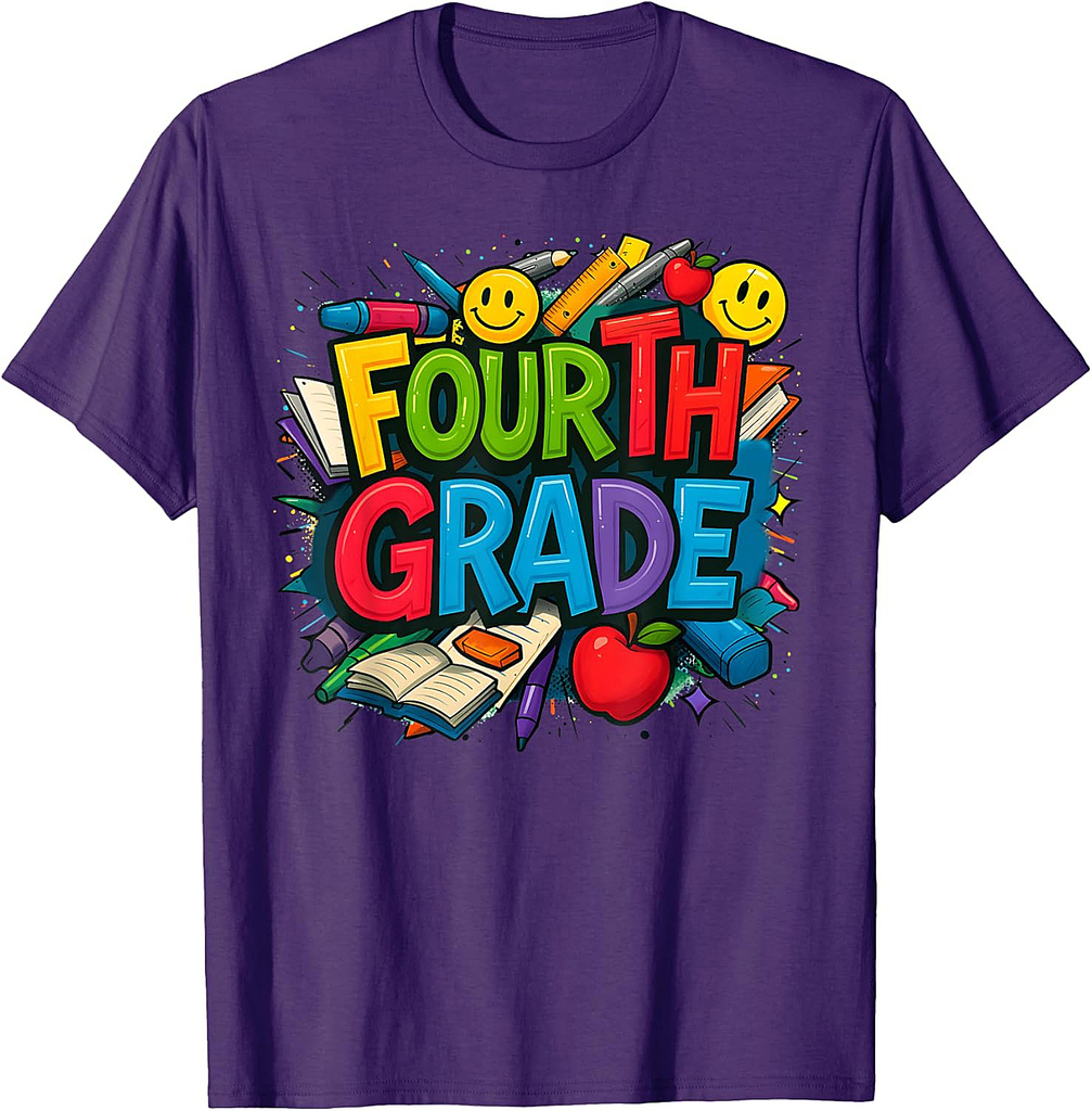 Back To School Fourth Grade Team Happy First Day Of School T-Shirt