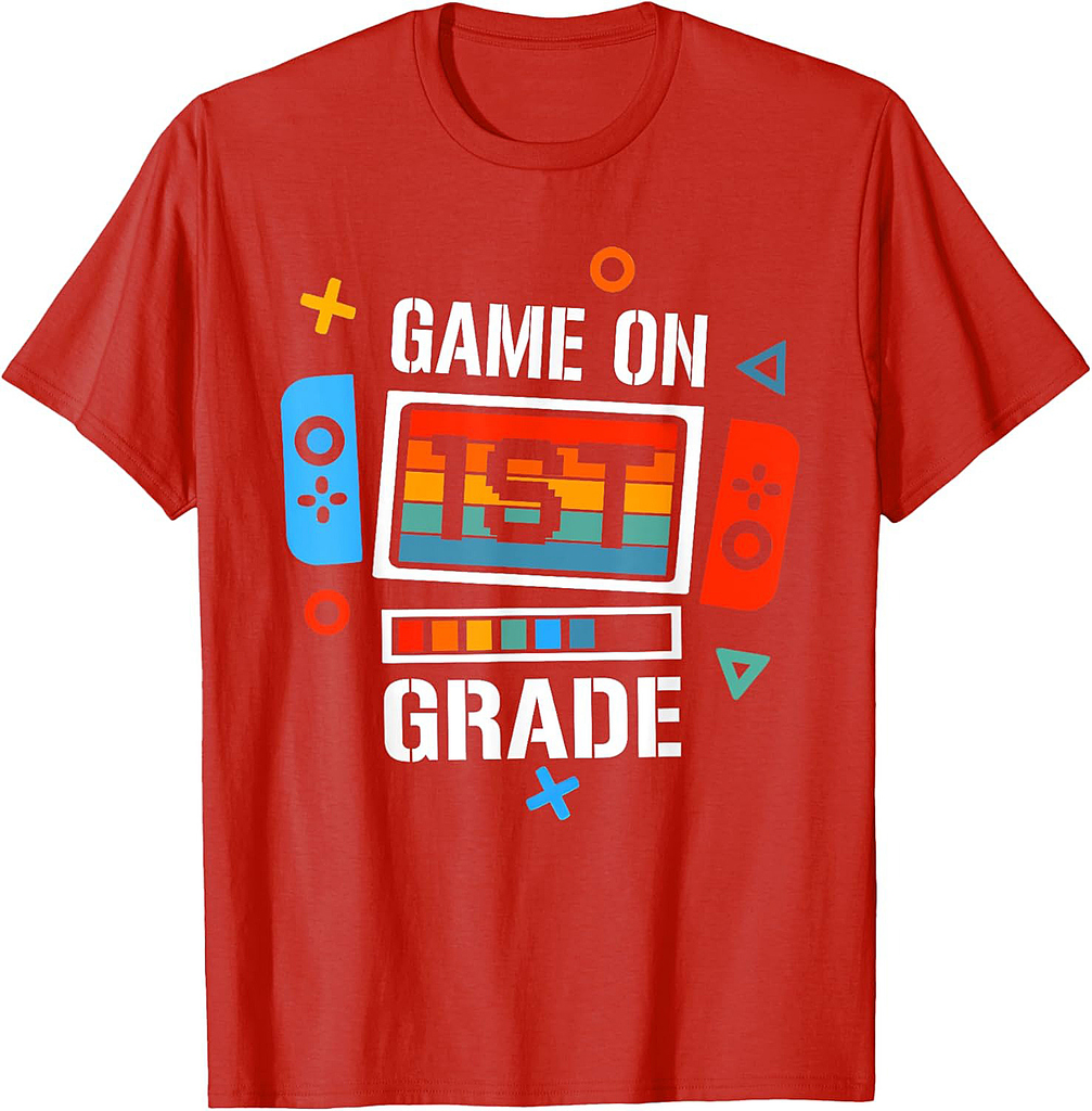 Back To School Game On 1st Grade Funny Gamer Kids Boys T-Shirt