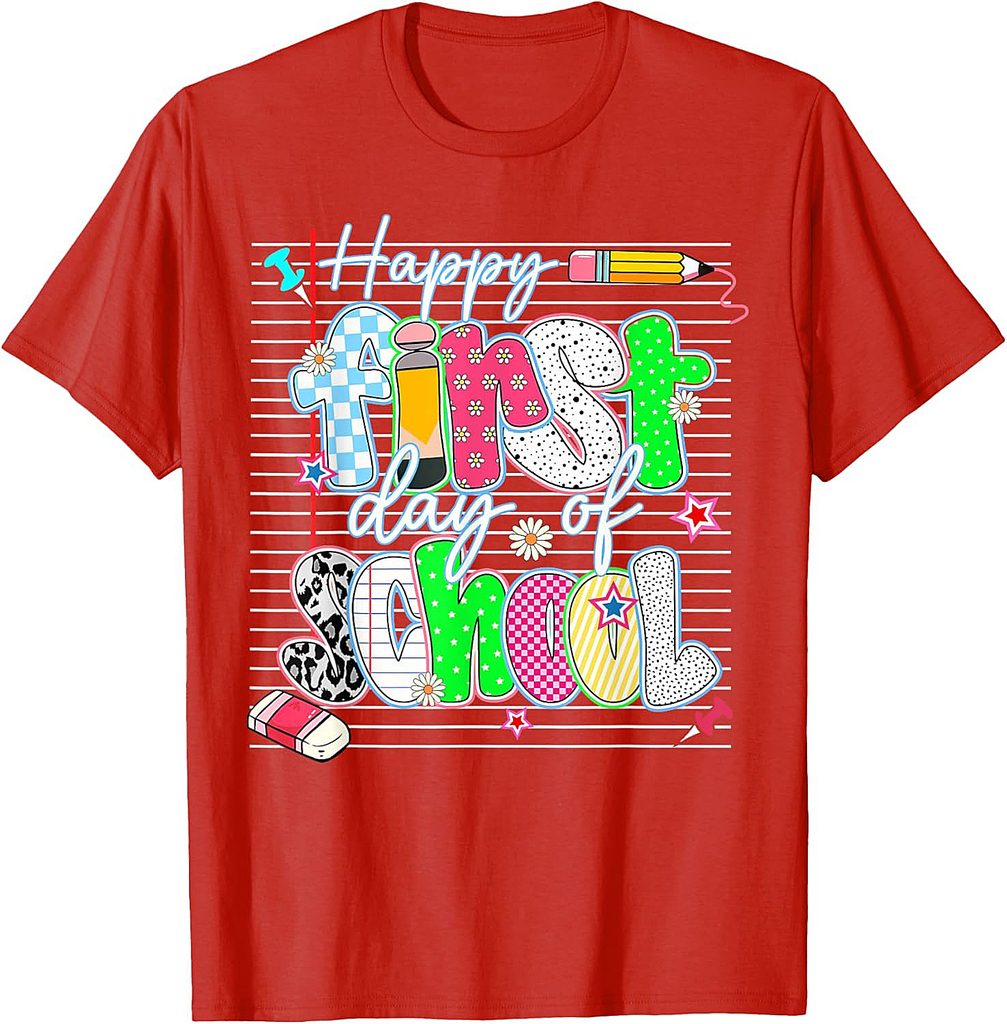 Back To School Happy First Day Of School Boy Girl Teacher T-Shirt