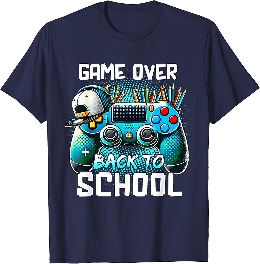 Back To School Kids Boy Student Game Over Back To School T-Shirt
