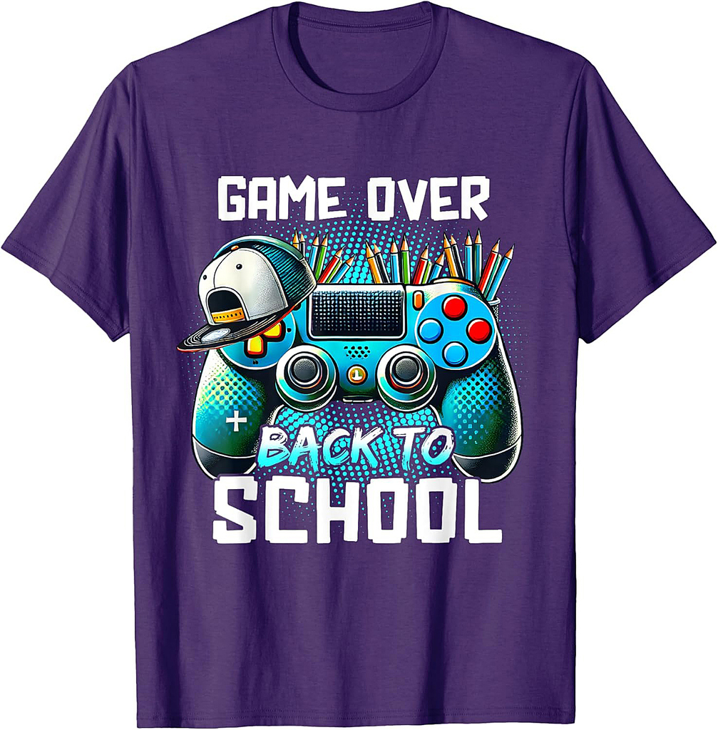 Back To School Kids Boy Student Game Over Back To School T-Shirt