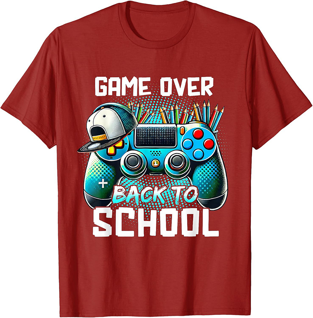 Back To School Kids Boy Student Game Over Back To School T-Shirt
