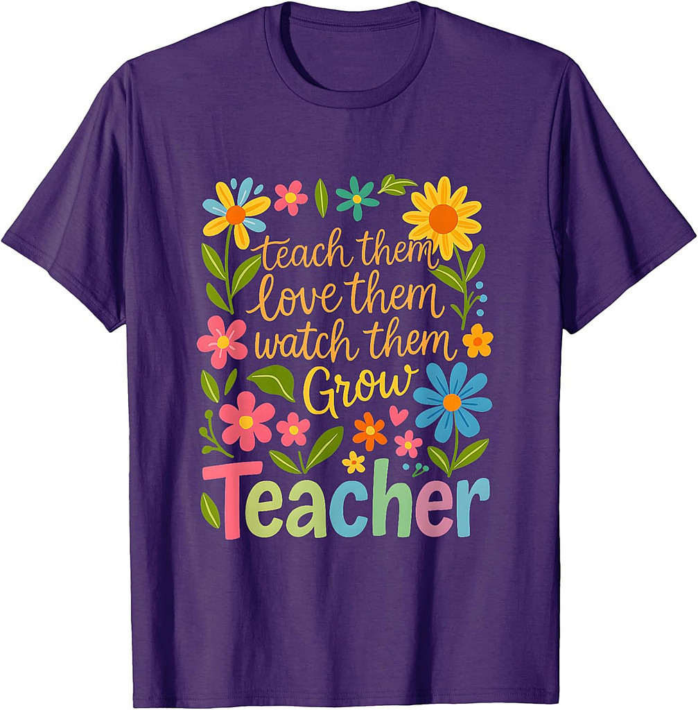 Back To School Retro Teacher Boho Floral Appreciation T-Shirt
