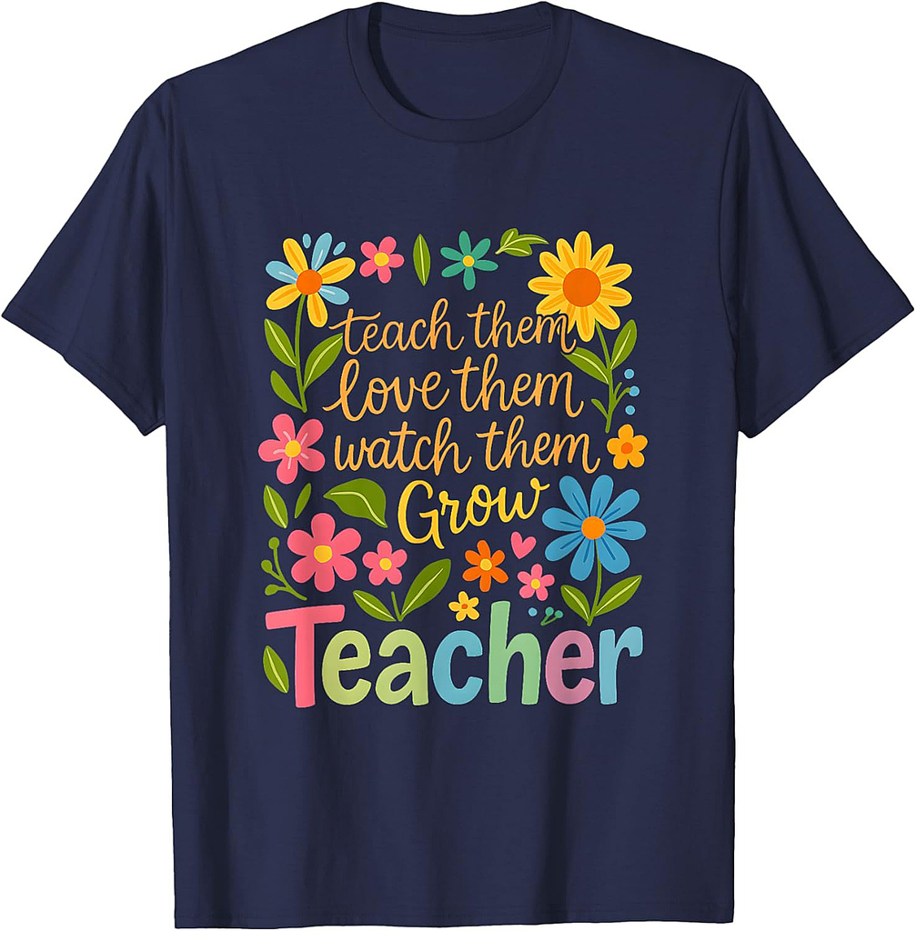Back To School Retro Teacher Boho Floral Appreciation T-Shirt