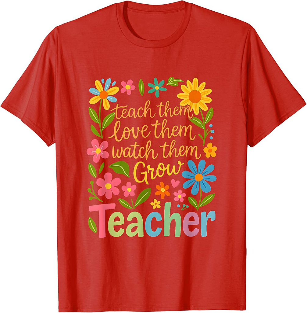 Back To School Retro Teacher Boho Floral Appreciation T-Shirt