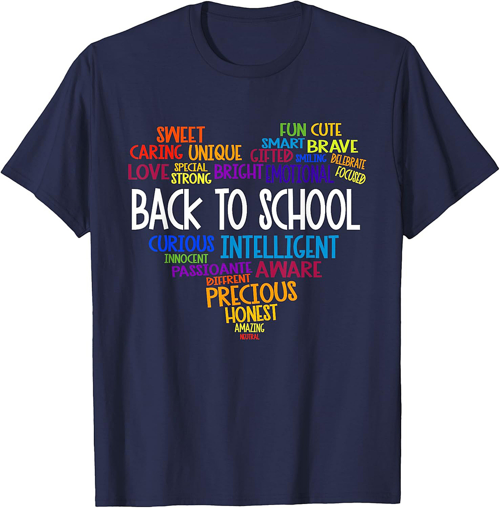 Back To School Word Cloud Cute Students Teachers T-Shirt