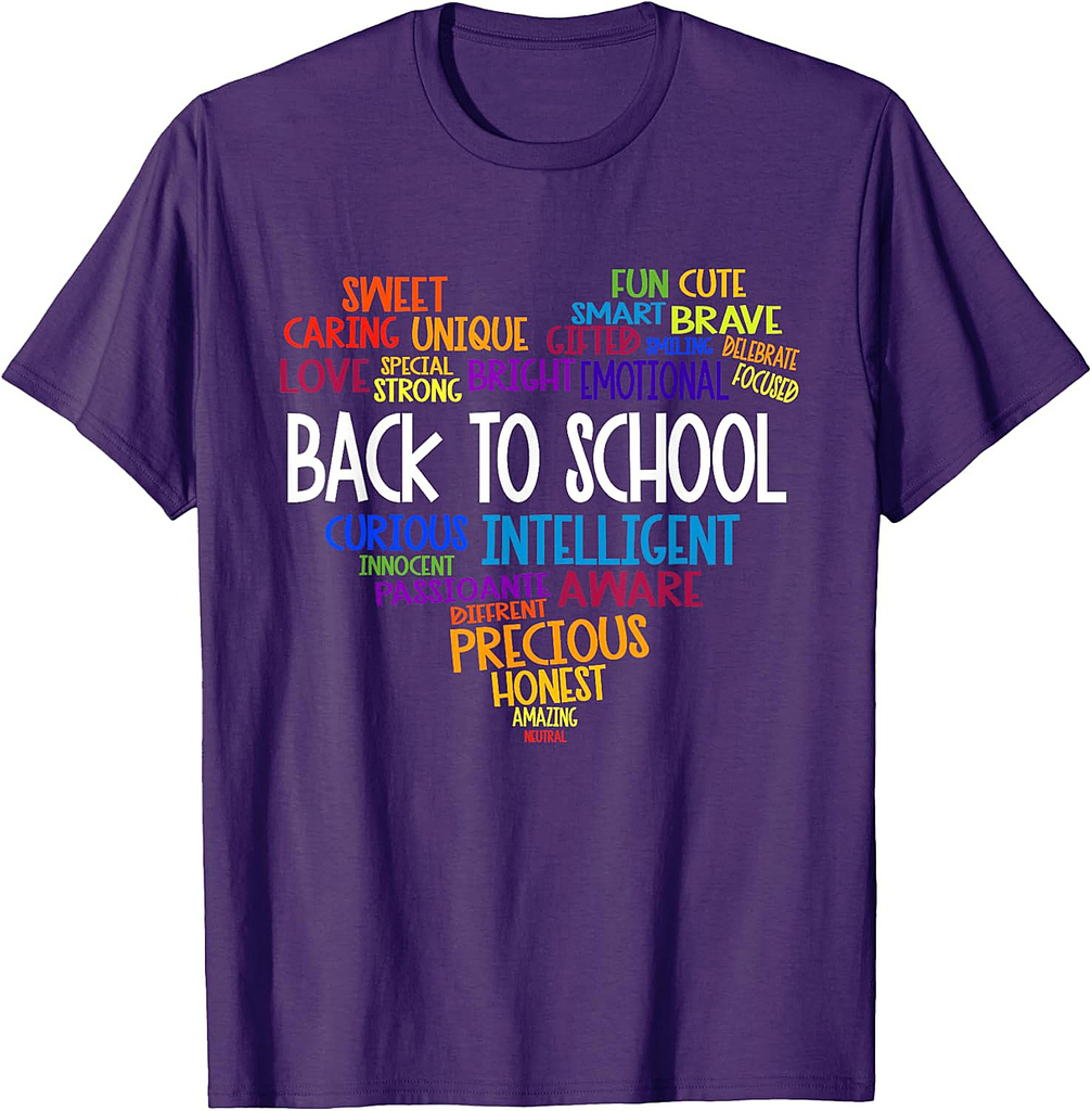 Back To School Word Cloud Cute Students Teachers T-Shirt
