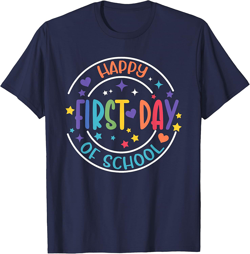 Back to School Happy First Day of School Teacher Student Kid T-Shirt