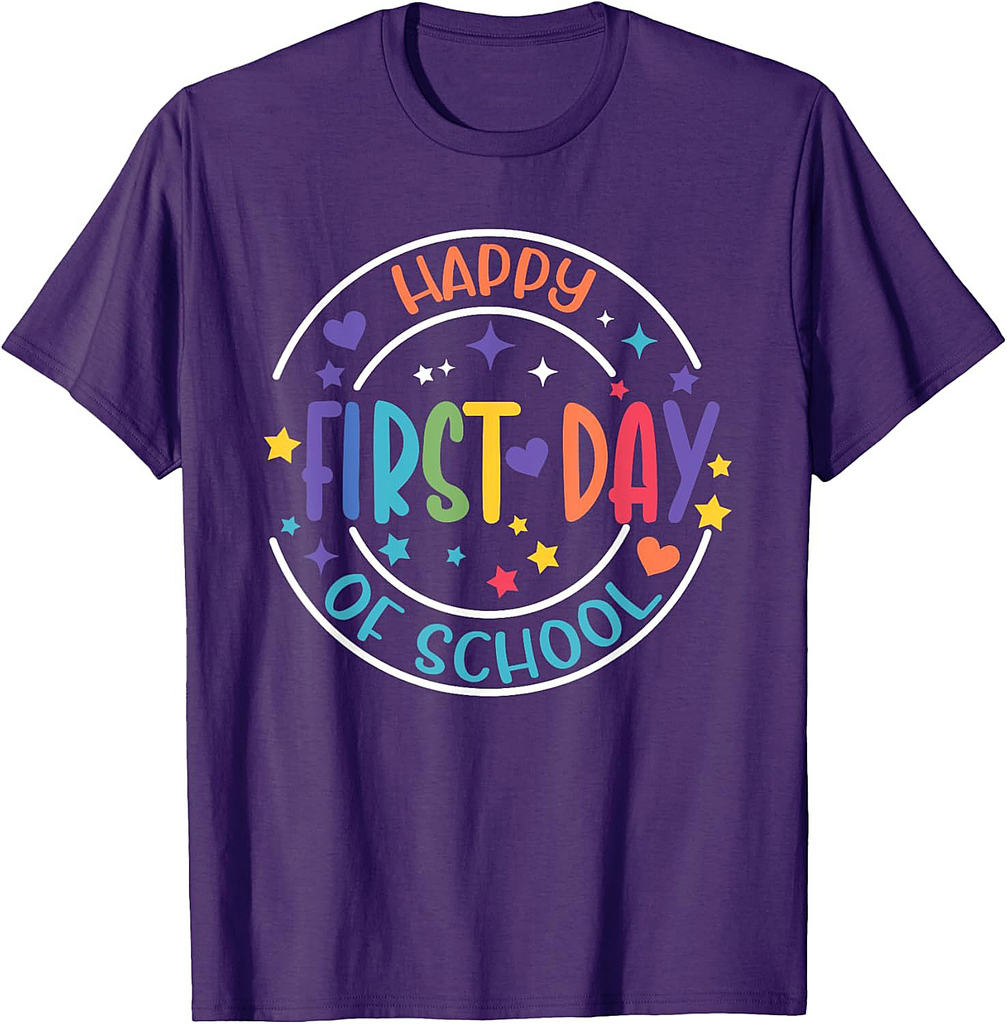Back to School Happy First Day of School Teacher Student Kid T-Shirt