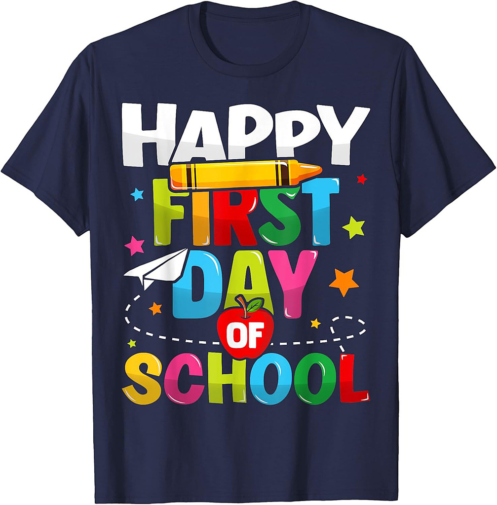 Back to School Teachers Kids Child Happy First Day of School T-Shirt