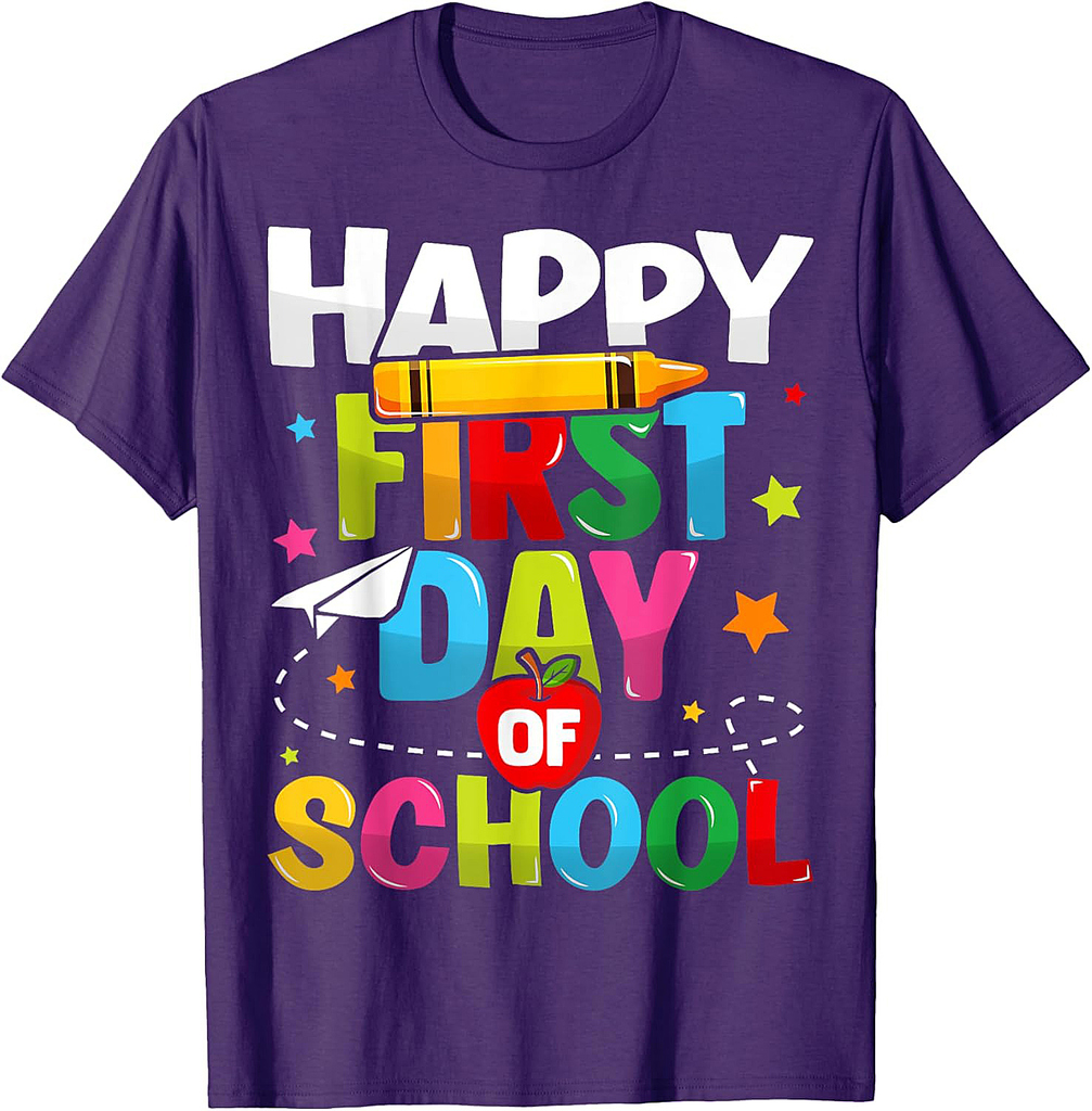 Back to School Teachers Kids Child Happy First Day of School T-Shirt