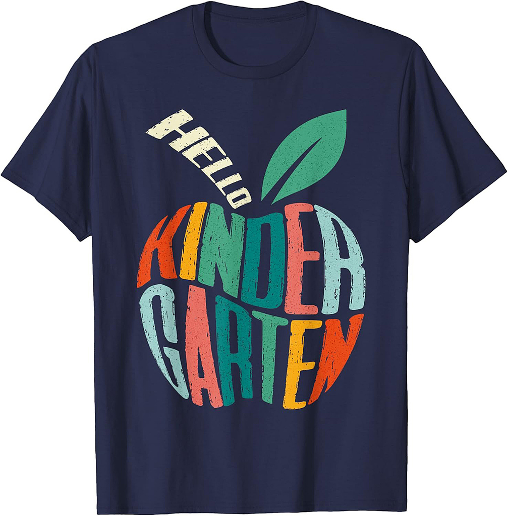 Back to School Teachers Students tee Hello Kindergarten T-Shirt