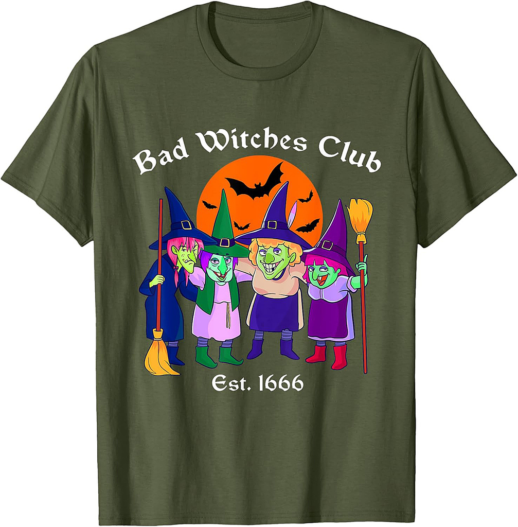 Bad Witches Club Halloween Witch Salem Matching Group Gift T-Shirt