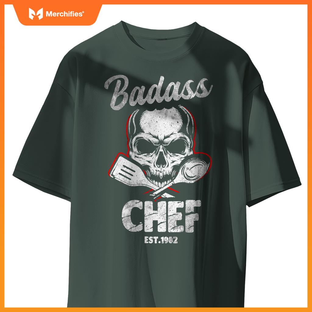Badass Chef Est. 1982 Funny Cook T-Shirt