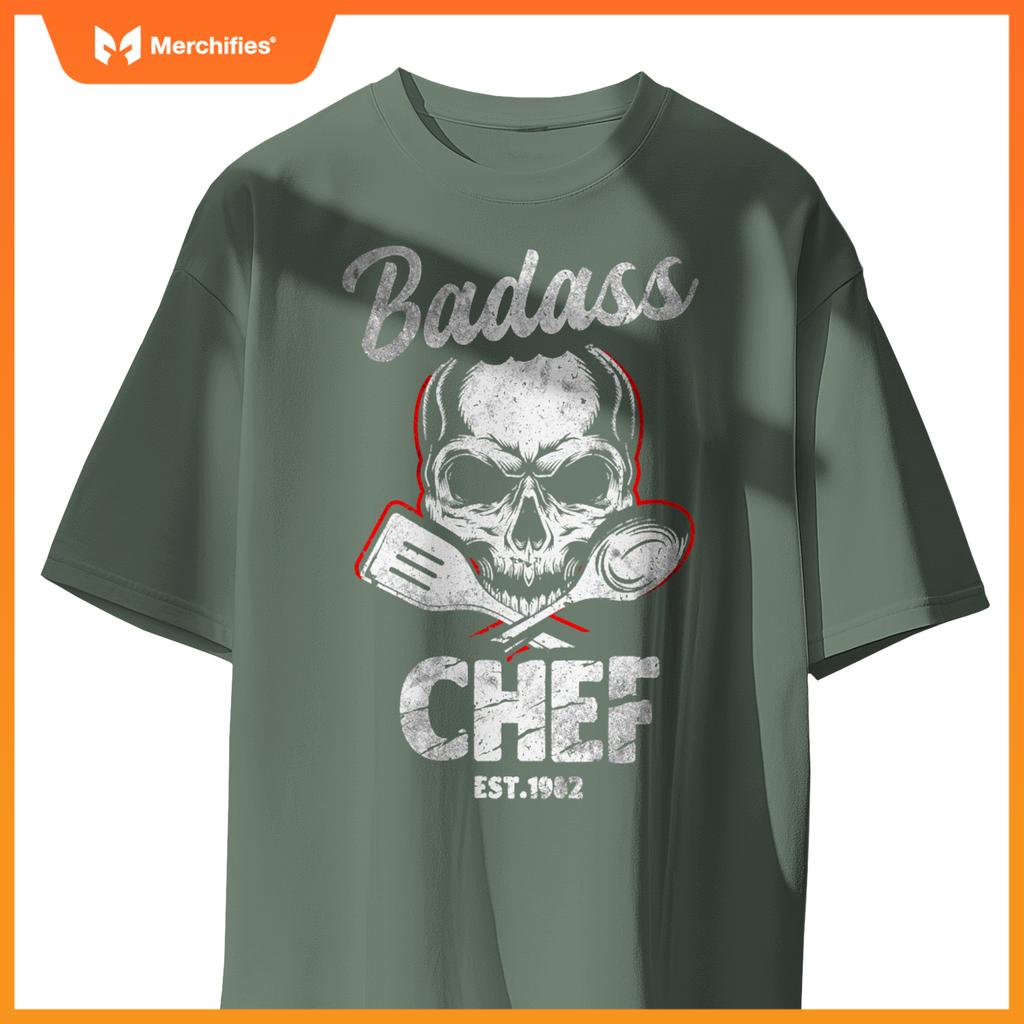Badass Chef Est. 1982 Funny Cook T-Shirt