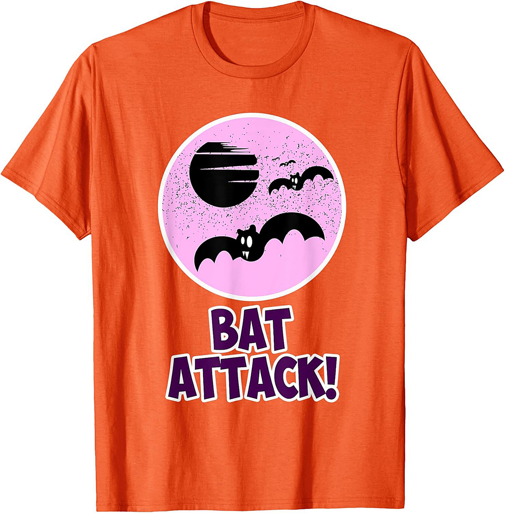 Bat Attack for Girls - Pink Halloween T-Shirt