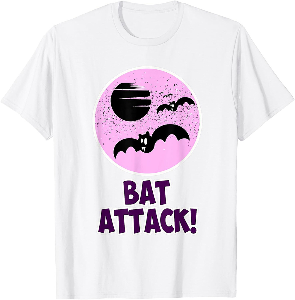 Bat Attack for Girls - Pink Halloween T-Shirt