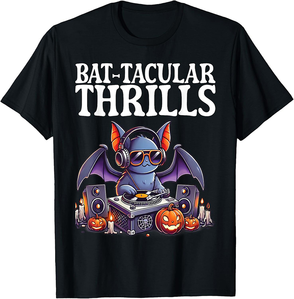 Bat-Tacular Thrills Halloween Design T-Shirt