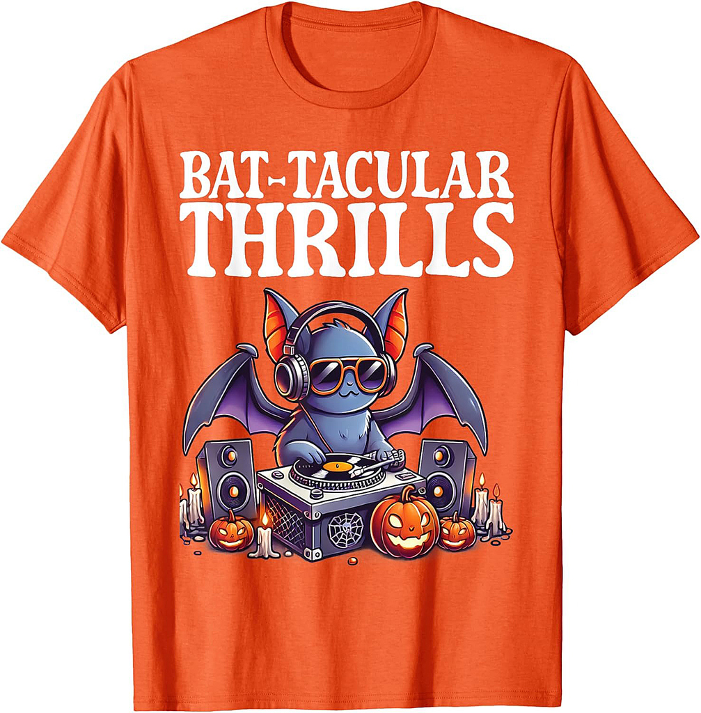 Bat-Tacular Thrills Halloween Design T-Shirt