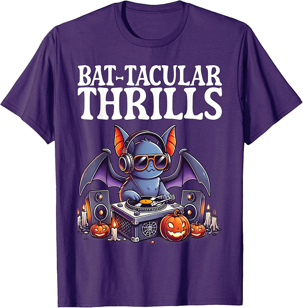 Bat-Tacular Thrills Halloween Design T-Shirt