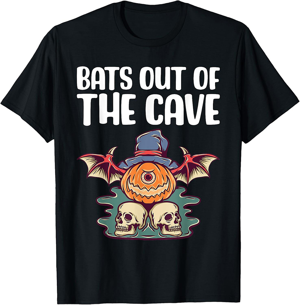 Bats Out of the Cave Halloween Design T-Shirt