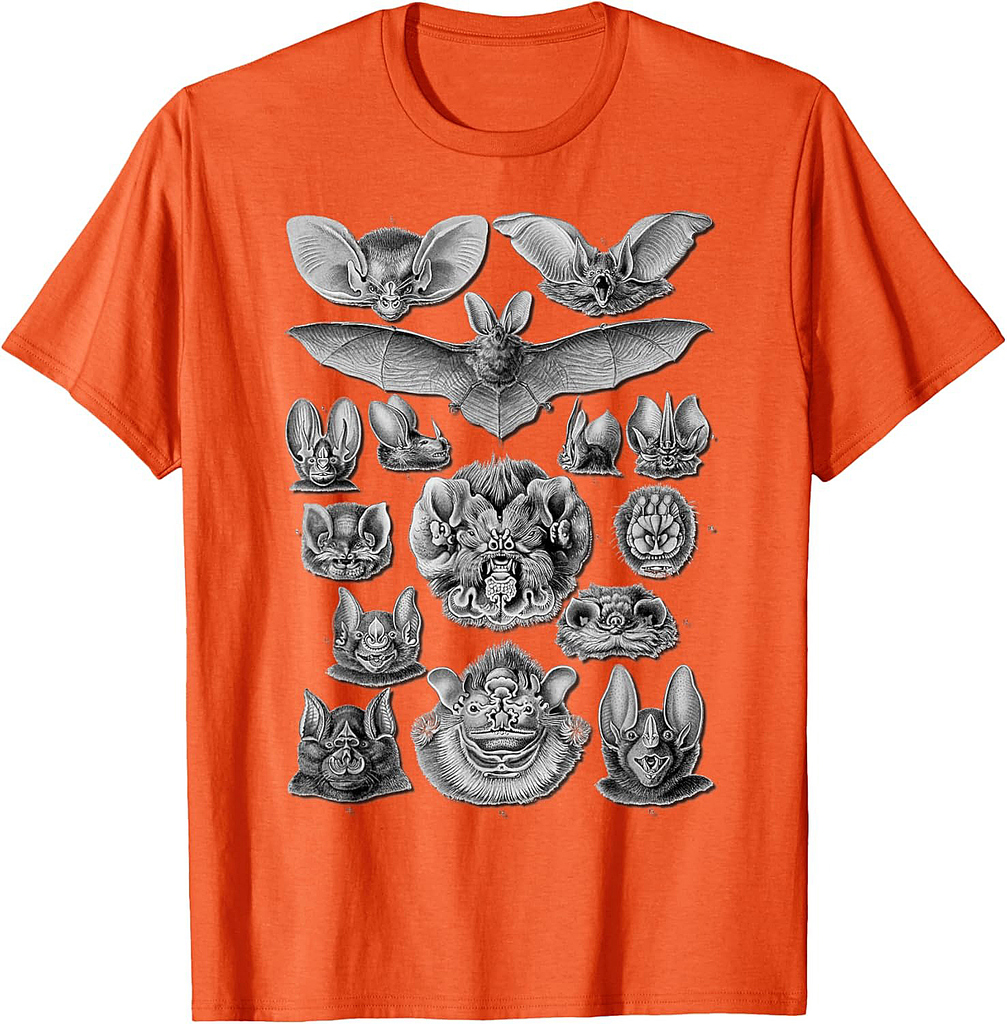 Bats Scientific Illustration Drawing Biology Art Halloween T-Shirt