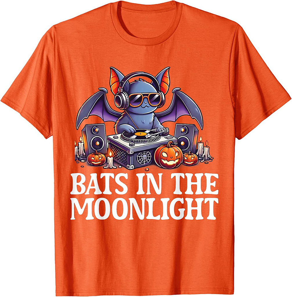 Bats in the Moonlight Halloween Design T-Shirt