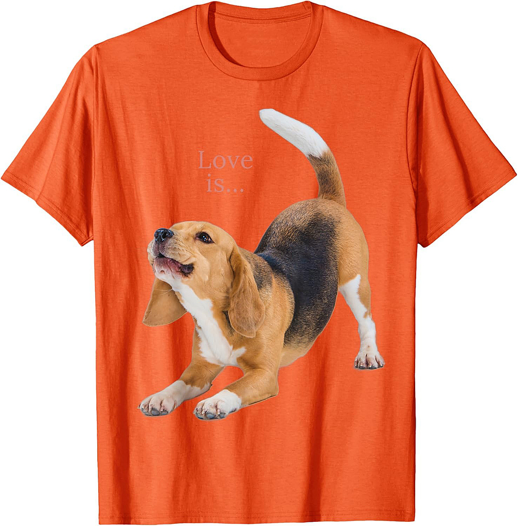Beagle Shirt Beagles Tee Love Is Dog Mom Dad Puppy Pet Cute T-Shirt