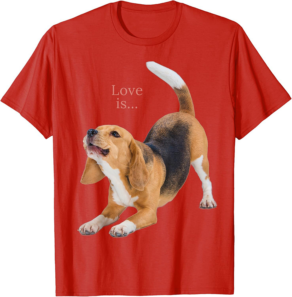 Beagle Shirt Beagles Tee Love Is Dog Mom Dad Puppy Pet Cute T-Shirt