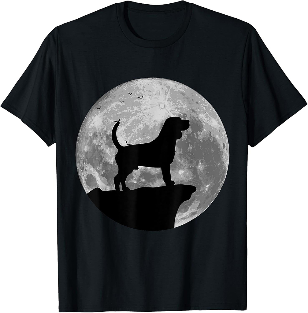Beagle Silhouette In The Moon Halloween Costume T-Shirt