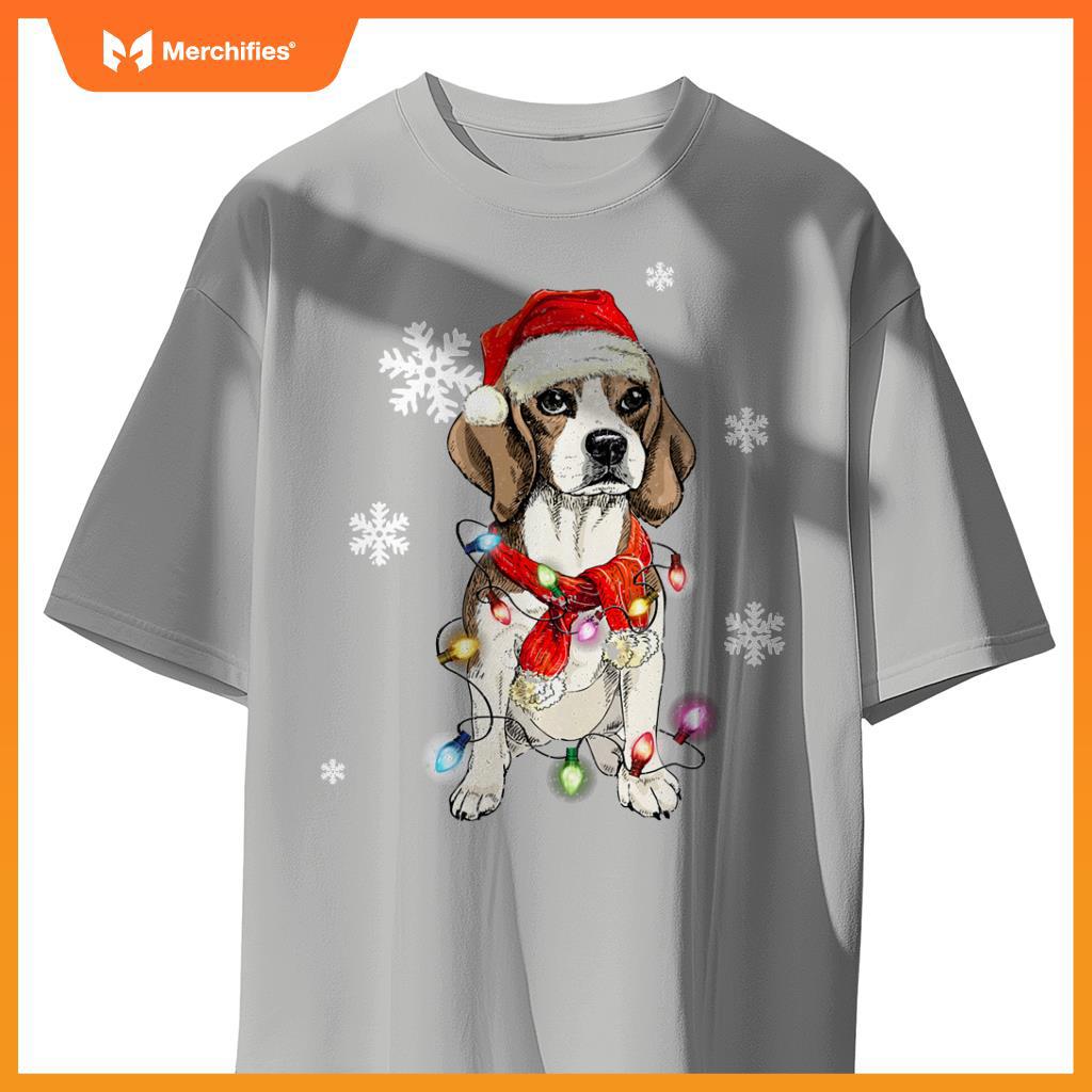 Beagle dog Christmas Light Pajama Dog Xmas T-Shirt