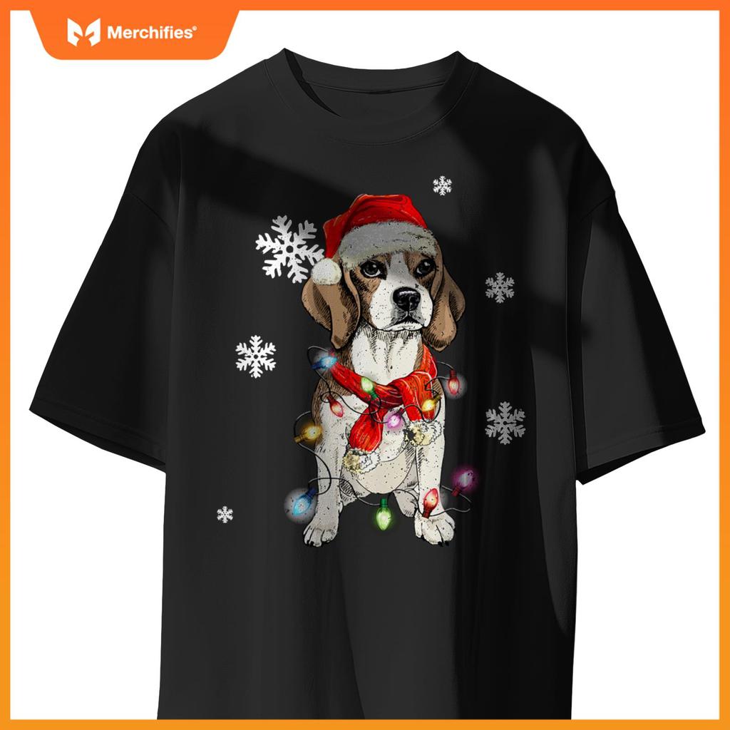 Beagle dog Christmas Light Pajama Dog Xmas T-Shirt