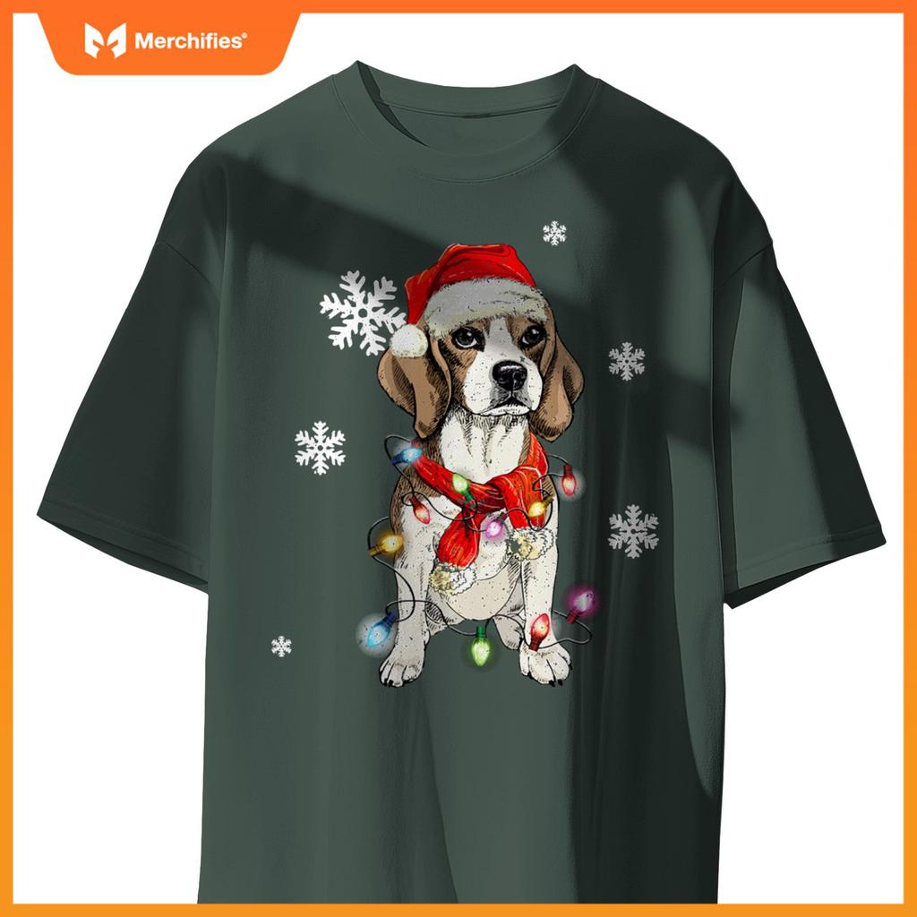 Beagle dog Christmas Light Pajama Dog Xmas T-Shirt