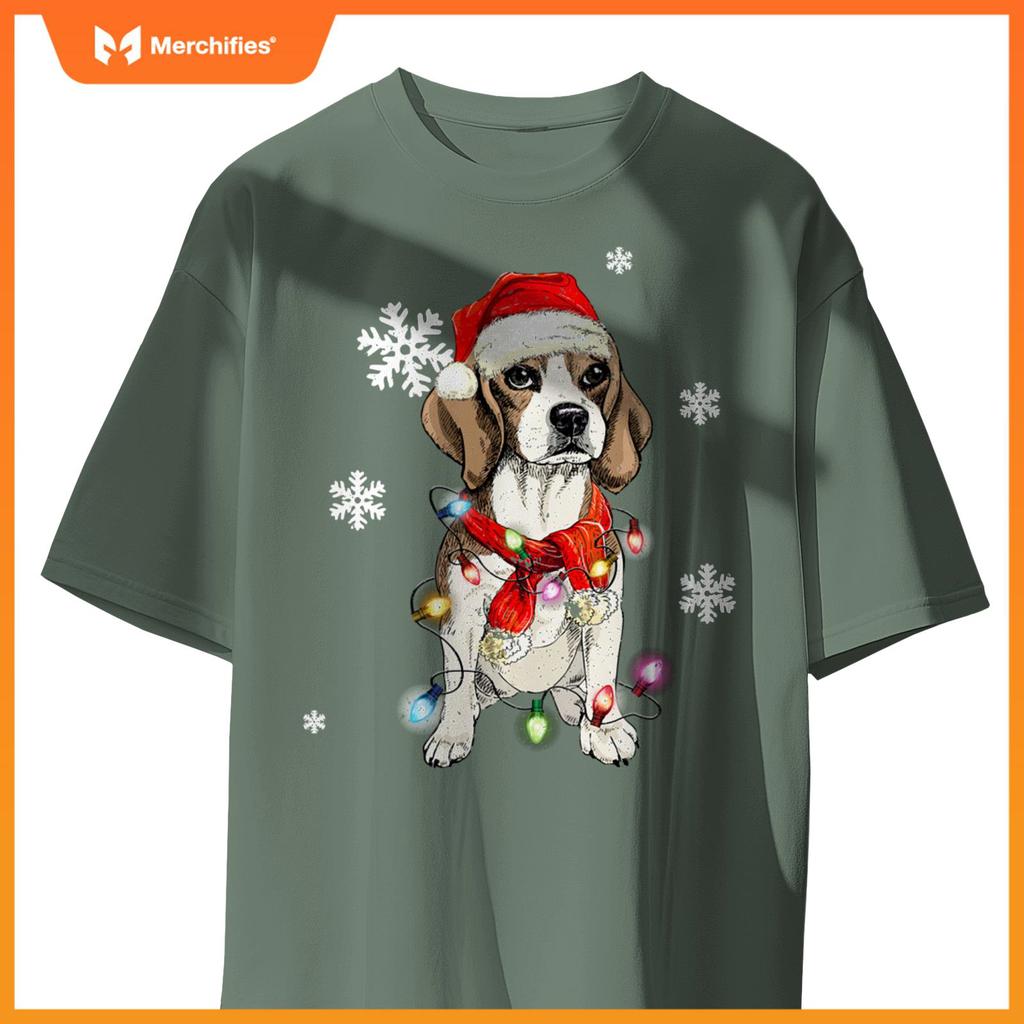 Beagle dog Christmas Light Pajama Dog Xmas T-Shirt