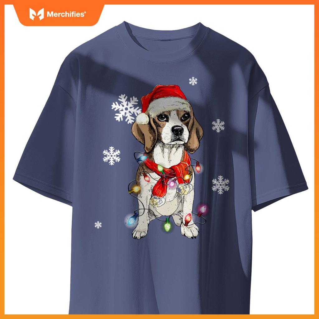 Beagle dog Christmas Light Pajama Dog Xmas T-Shirt